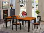 East West Furniture QUAN5-BCH-W 5 Piece Dining Room Table Set Includes a Rectangle Kitchen Table with Butterfly Leaf and 4 Dining Chairs, 40x78 Inch, Black & Cherry