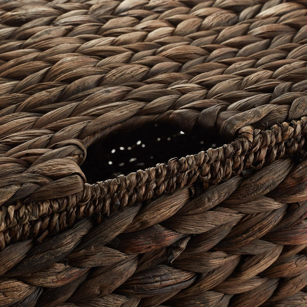 Casafield Set of 2 Water Hyacinth Rectangular Storage Baskets with Lids (Espr...