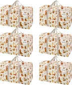 VENO 6 Pack Moving Bags and Large Christmas Storage Bins with lids. Alternative to Moving Boxes, Packing Supplies for College. Extra Large Heavy Duty Totes for Packaging (Holiday Pups, 6 Pack)