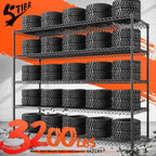 3200LBS Storage Shelves Wire Shelving with Wheels,Adjustable Garage Shelving Heavy Duty Steel Metal Shelving Unit Shelf Rack for Warehouses,Garage,Kitchen,School,Commercial,73" H X 60”W X 18" D
