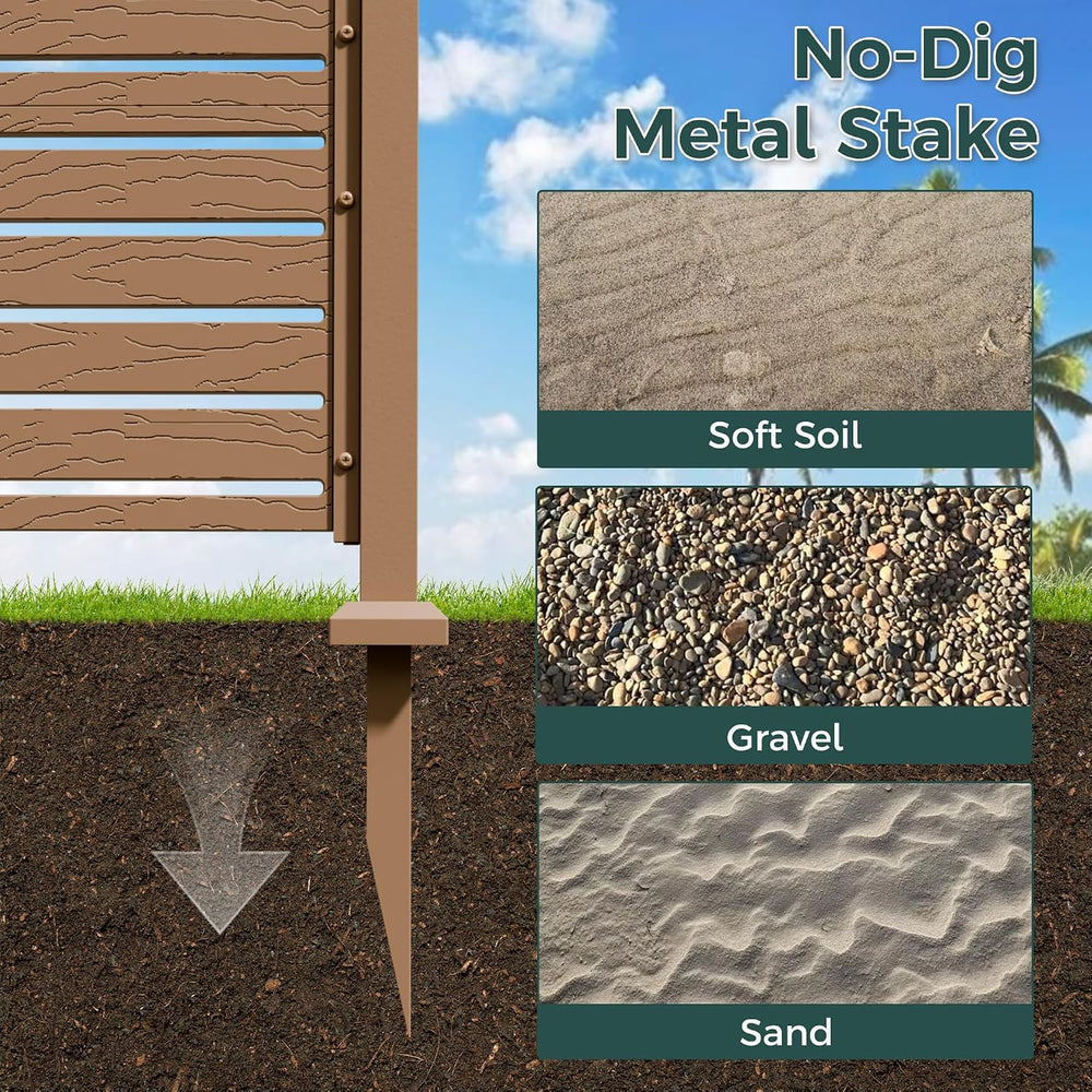 3 Panels Outdoor Air Conditioner Fence, 48" W X 51" H No-Dig Outdoo...