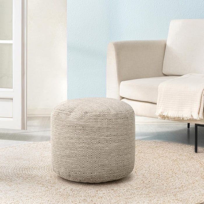 Anji Mountain 17" H x 22" W Handmade Pouf Ottoman for Living Room & Couch