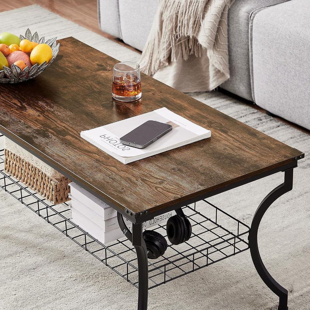 VECELO 3 Pieces Living Room Table Sets, Coffee and End Tables with Open Stora...