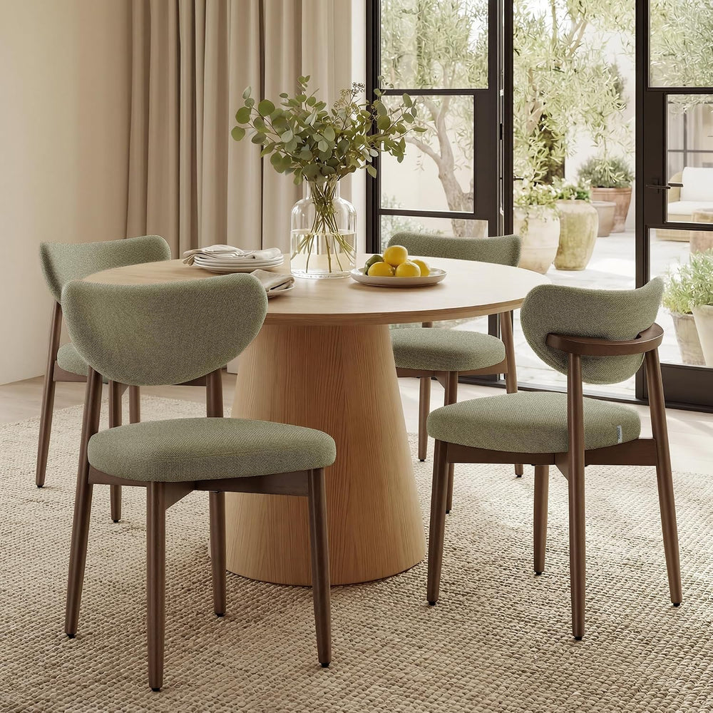 VASAGLE Wooden Dining Chairs Set of 4, Upholstered Kitchen Chairs