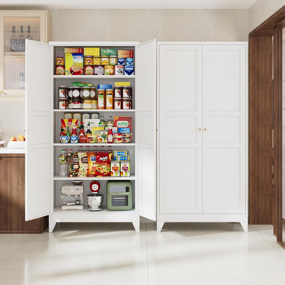 Letaya 75" H Metal Storage Cabinet with 2 Doors and 4 Shelves,Tall Kitch...