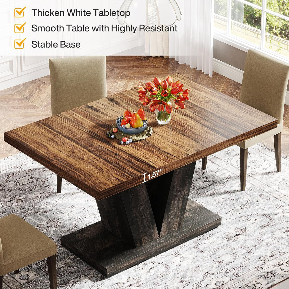 Tribesigns 47-Inch Dining Table for 4, Black Kitchen Dinner Table with Heavy ...