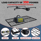 Runboll 4 x 8 Overhead Garage Storage Rack, Ceiling Racks for Garage, Organization Shelving, Adjustable Hanging Shelf, 19"-143" Height Adjustment