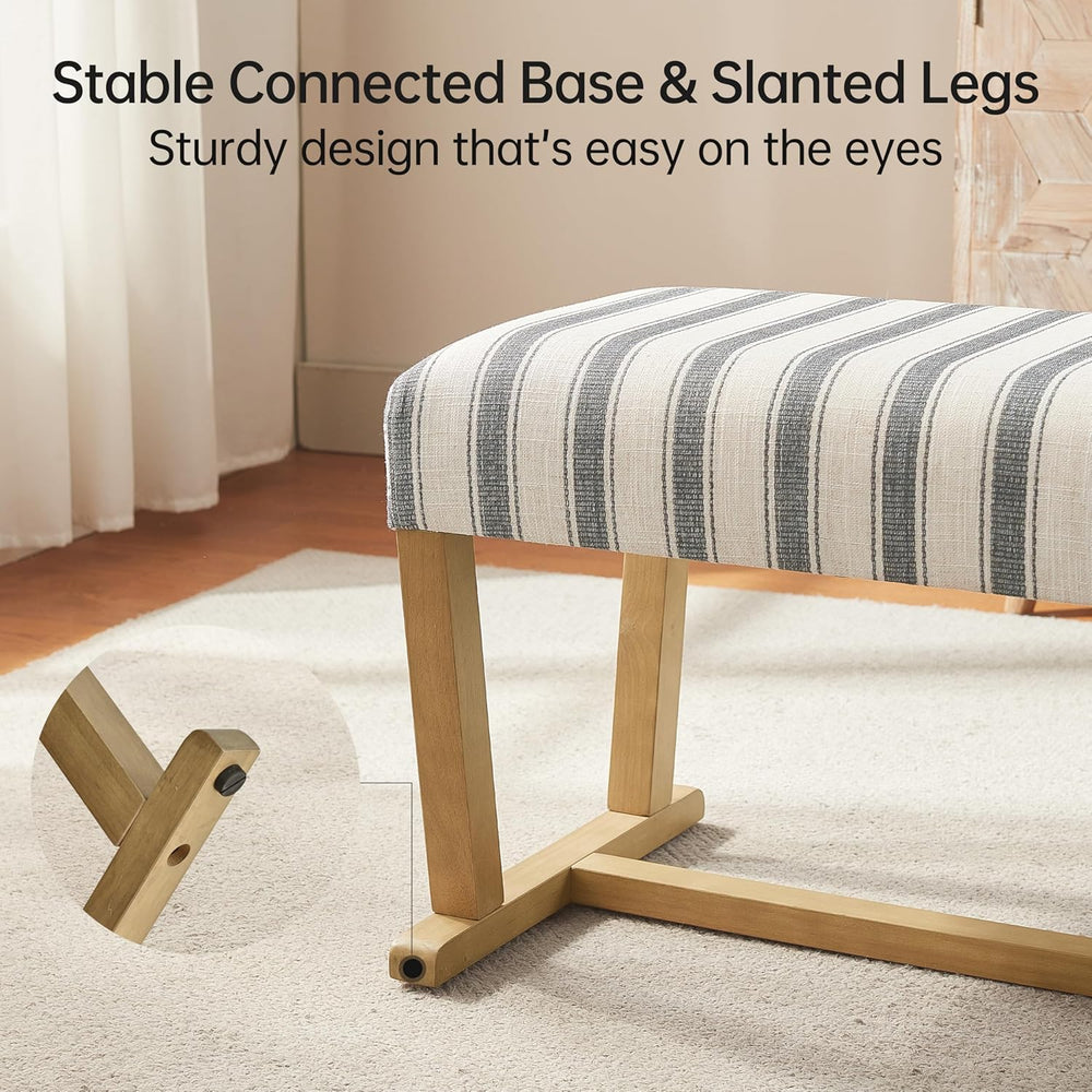 VKNOW 41" Upholstered Entryway Bench, End of Bed Bench with Cushion and ...