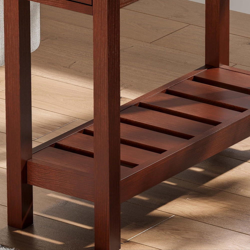 ChooChoo Narrow End Table, Small Side Table for Small Spaces, Slim End Table ...