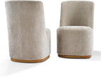 Christopher Knight Home Lucy Chenille Upholstered Dining Chairs Set of 2, Sturdy Wooden Dining Chair with Pedestal Base, Modern Kitchen Chairs with Solid Back, Versatile Indoor Usage, Oatmeal
