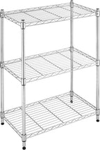 Whitmor 3 Tier Shelving Unit, Metal Storage Shelves, 400 lbs Capacity per Shelf, 1200 lbs Total, Adjustable Heavy Duty Shelf for Kitchen, Garage, Plant, 23" L x 13" W x 30" H, Chrome