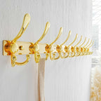 Dseap MaxStrong 2.0 Coat Rack Wall - 37” Long 10 Tri Hooks - Ultra Heavy-Duty Stainless Steel Wall Mount Coat Hanger, Hook Rail for Clothes Hats Jacket Towels Gold