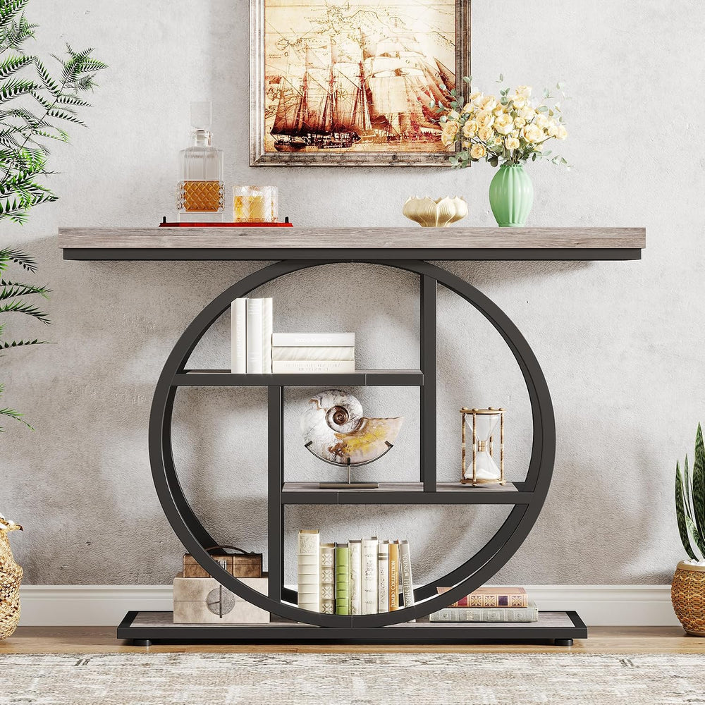 Tribesigns 41.3" Console Table, Industrial 4-Tier Sofa Table Entryway Ta...