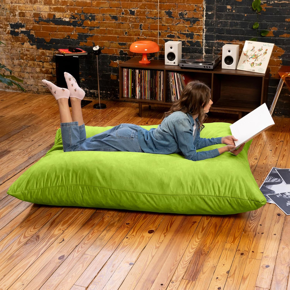 Jaxx Pillow Saxx 5.5-Foot - Huge Bean Bag Floor Pillow and Lounger, Lime