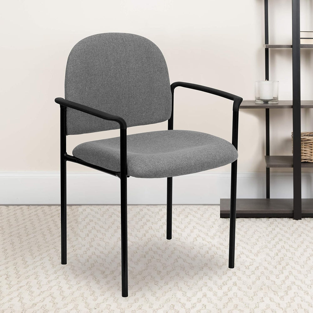 Flash Furniture Steel Stackable Reception Chair with Arms, Gray
