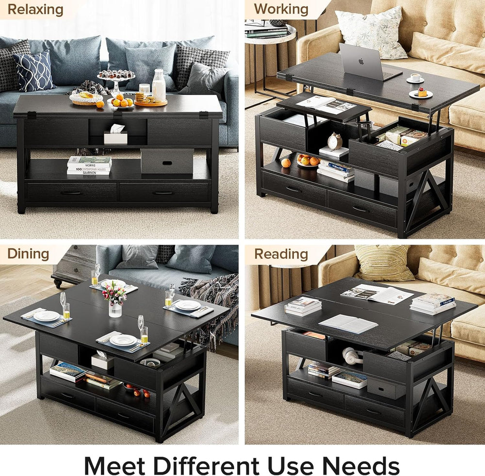 Memobarco 40" Lift Top Coffee Table,4 in 1 Multi-Function Lift Coffee Ta...