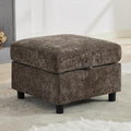 WUTUTUEE 25'' Square Storage Ottoman Module for Modular Sectional Sofa, Living Room Coffee Table Sectional Ottoman Footrest for Convertible Couch, Chenille Brown
