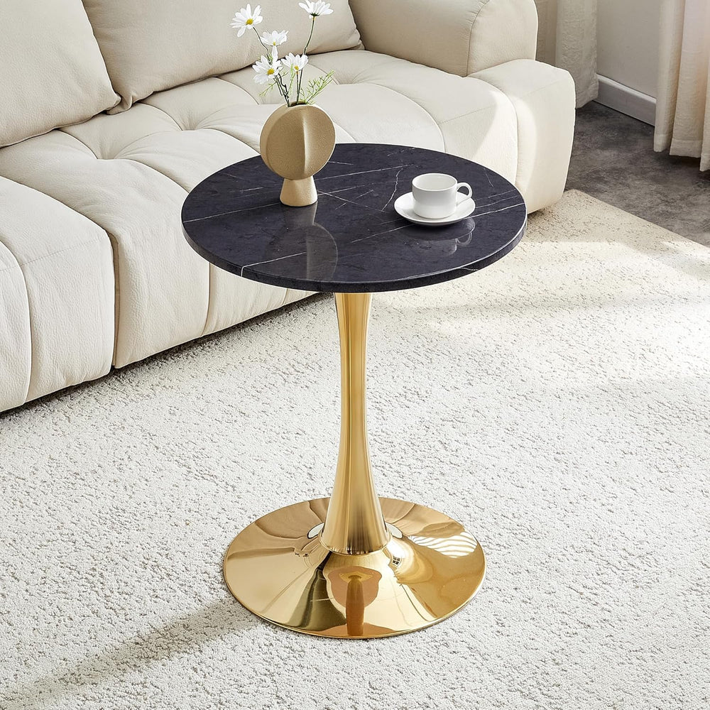 Round Dining Table, 23.6" Circle Tulip Table with Thickened Tabletop &am...