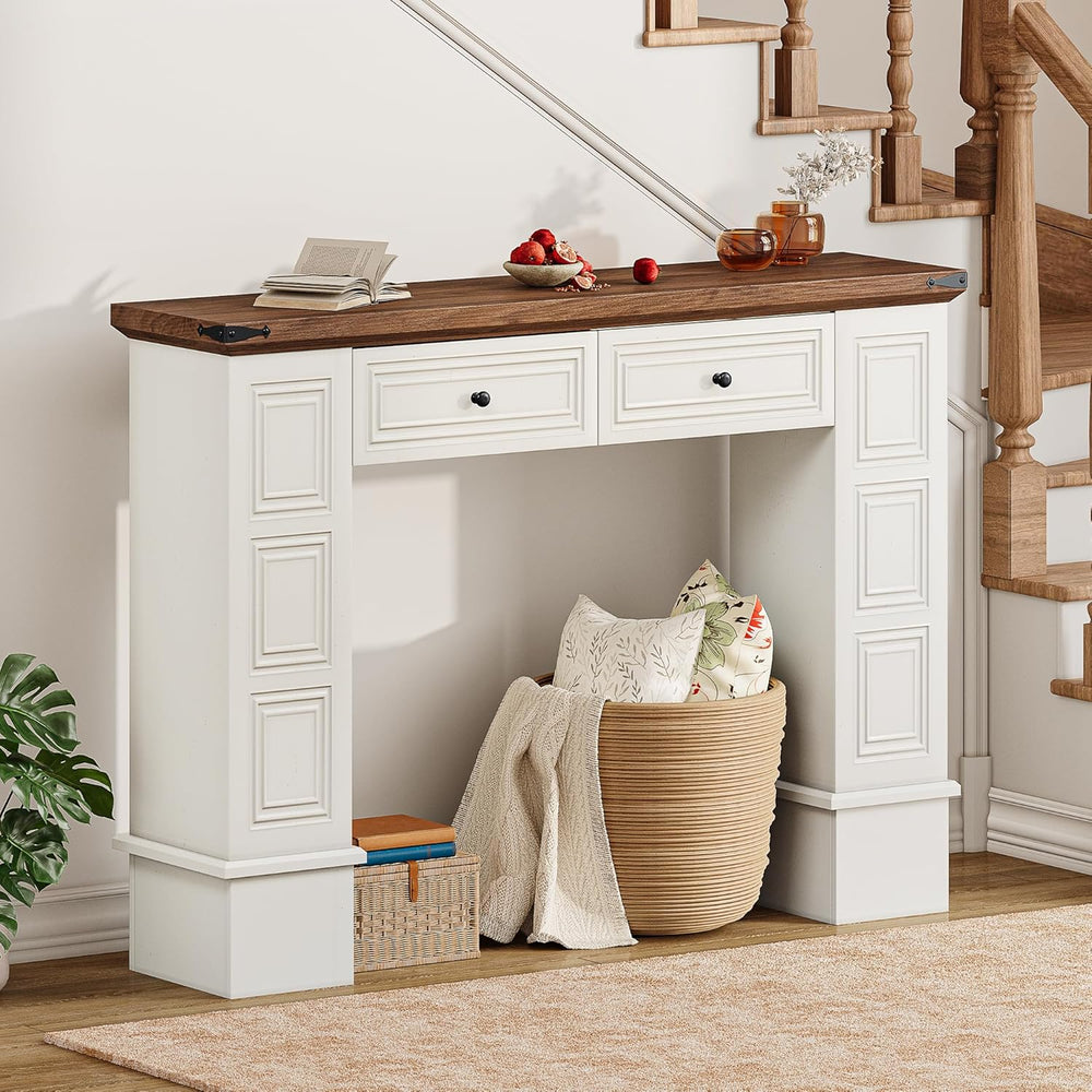 YITAHOME Farmhouse Console Table for Entryway with Storage, Narrow Long Sofa ...