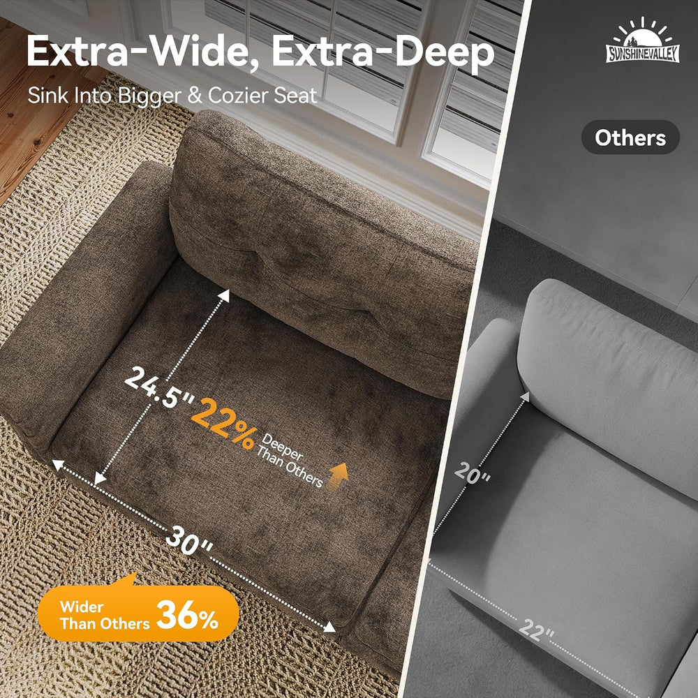 Modular Sectional Sofa Set Living Room 3-Piece Deep Seats