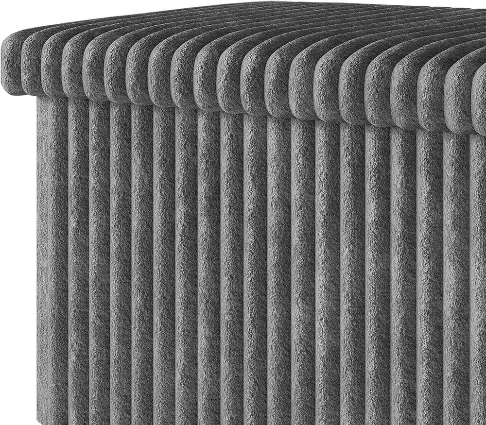 HOME DESIGN Florence 30" Upholstered Folding Storage Bench, Tufted Top, ...