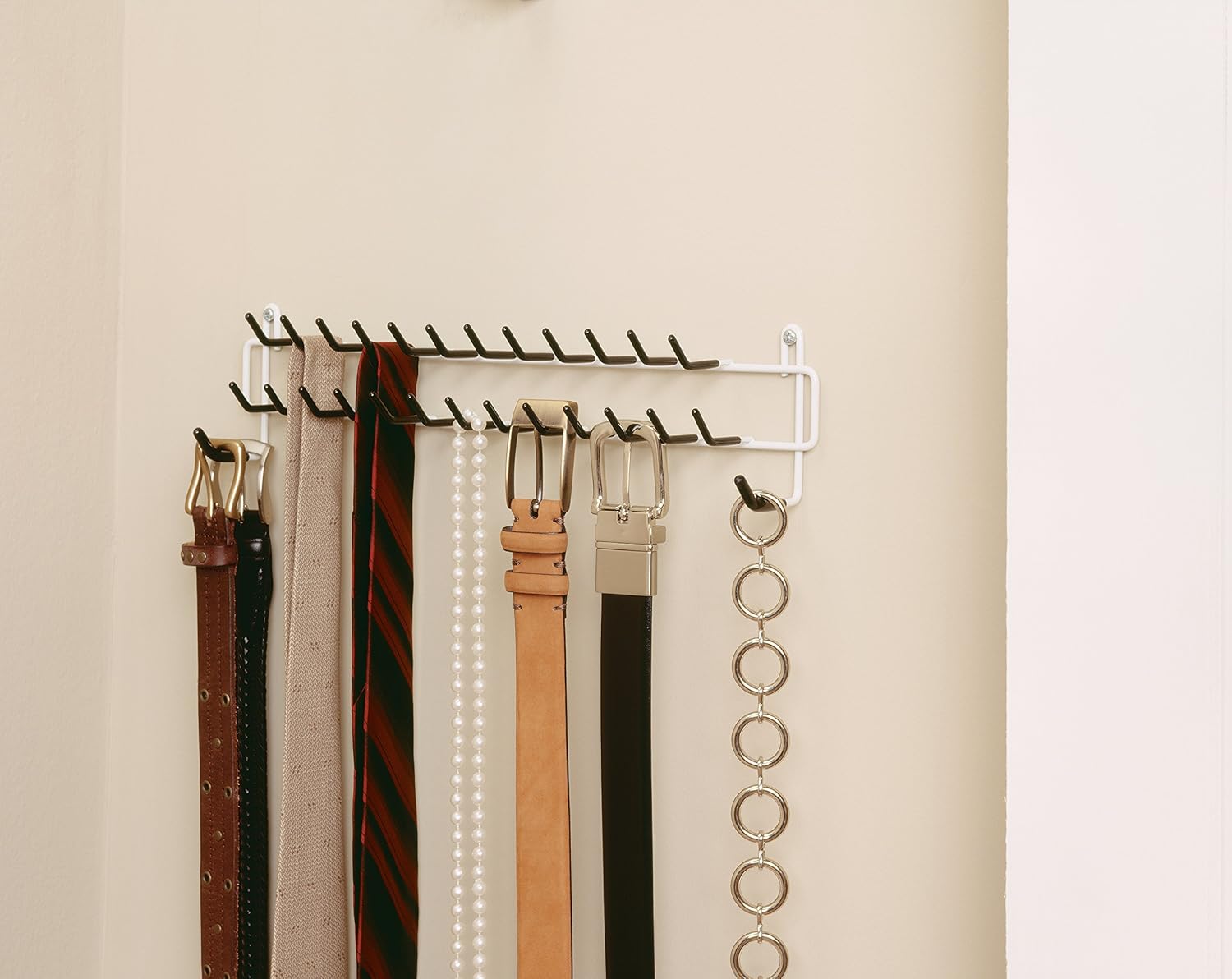 ClosetMaid Epoxy coated steel 8051 Tie and Belt Rack, White, 3.5