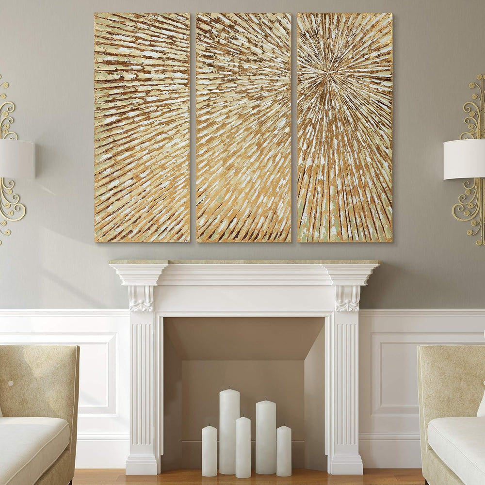 Empire Art Direct Gold Wall Art Textured Hand Painted Canvas by Martin Edward...