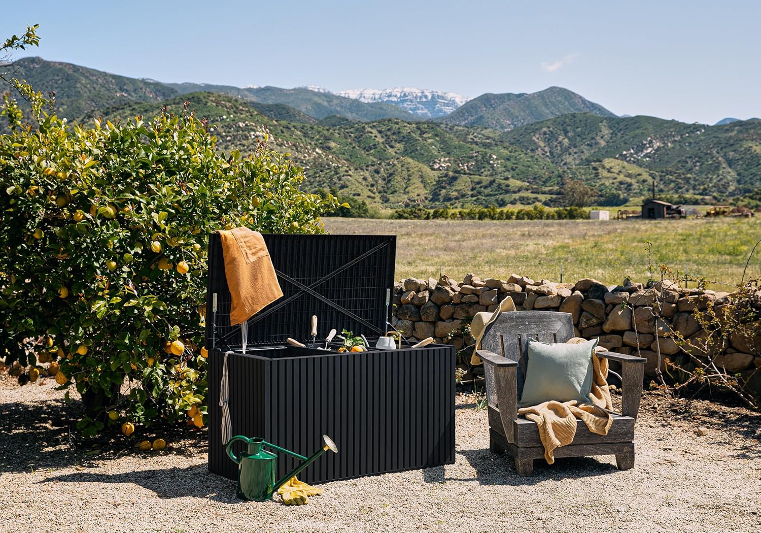 Veradek Everything Deck Box 120 Gallon | Lockable Storage Box and Organization for Patio Furniture, Outdoor Cushions, Throw Pillows, and Garden Tools