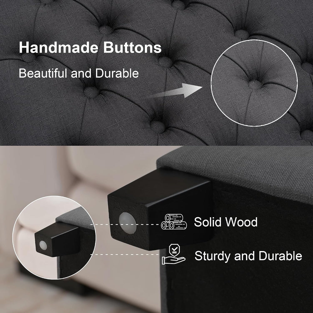 51" Storage Ottoman for Bedroom & Living Room, End of Bed Bench with...