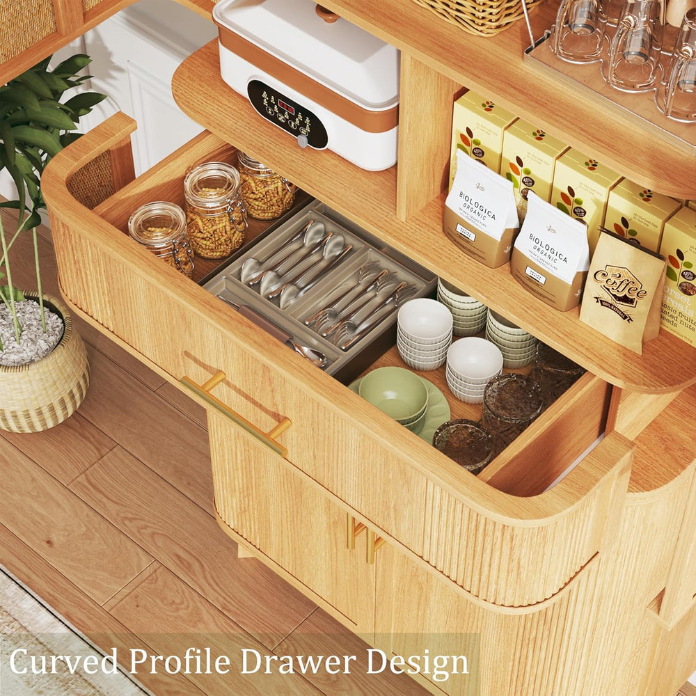 HUAHUU 71" Pantry Cabinet with Drawer, Kitchen Pantry Storage Cabinet wi...