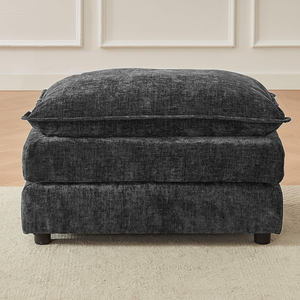 35'' Cloud Chenille Ottoman for Bedroom, Living Room and Entryway (Gr...