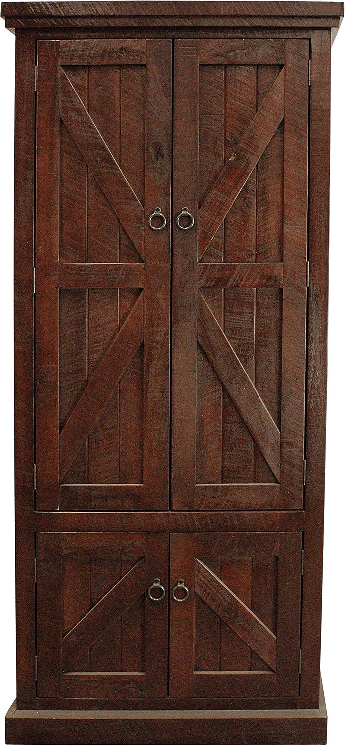 American Heartland MFG. Rustic Double Door Pantry, Concord Cherry