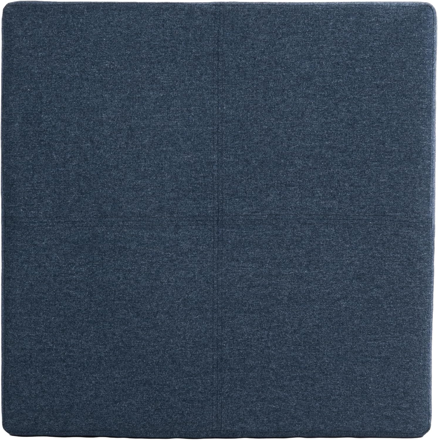 HomePop Harper Luxury 28" Storage Ottoman - Blue Woven Fabric