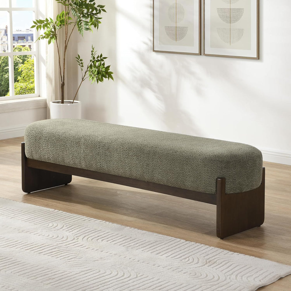 Christopher Knight Home Arden Minimalist Loop Yarn Fabric Dining Bench, Woode...