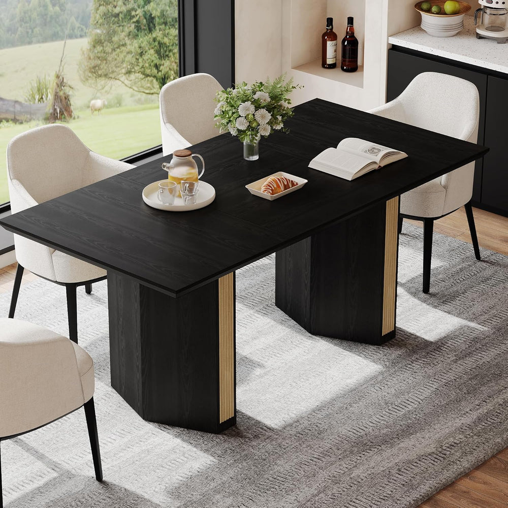 Einhomn 71" Dining Table for 6-8, Rectangular Farmhouse Kitchen Table wi...