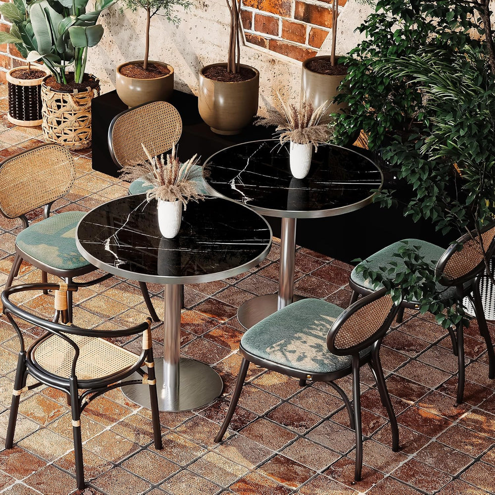 31.5" Tulip Table, Small Round Dining Table with 1.2" Thick Sintere...