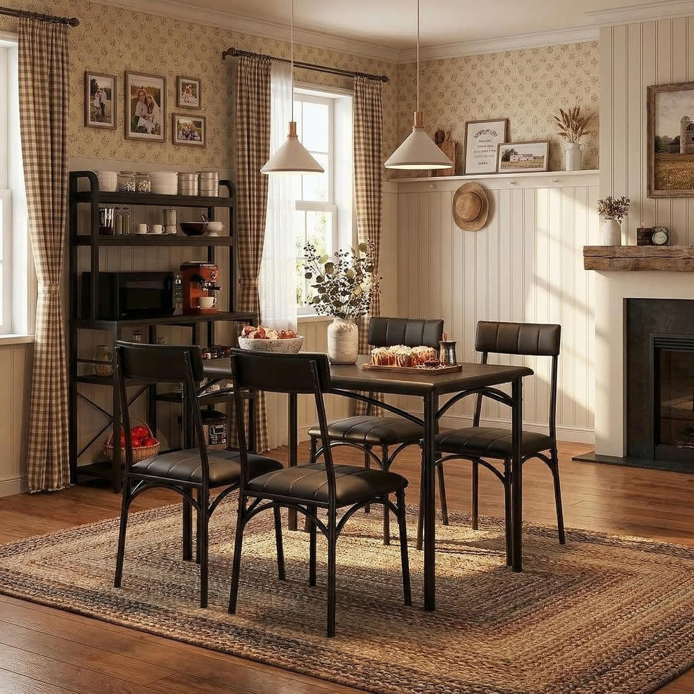 GAOMON Dining Table Set for 4, 5 Piece Kitchen Table and Chairs for 4 with Up...