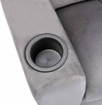 Naomi Home Suri Kids Recliner Chair: 150 Lbs Capacity & Solid Hardwood Frame for Ultimate Durability. Built to Grow Toddler & Children Sofa with Cup Holder, Footrest & 3 Recline Positions - Gray