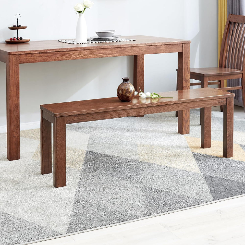 KEIKI Dinning Bench, 47.2" L Wood Dining Bench Indoor, Farmhouse Kitchen...