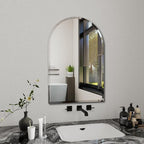 Arched Bathroom Mirror, 28X36 inch Arched Frameless Mirror, Arch Wall Mirror，Frameless Mirrors for Bathroom,Beveled Bathroom Mirror.