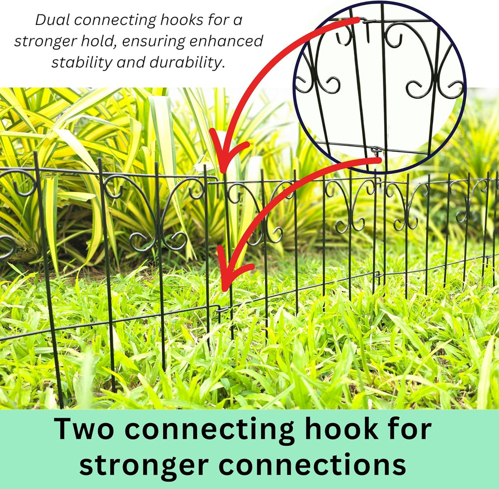 ShopLaLa Garden Fencing Animal Barrier (10 Panels) 12x16.5in Black Fences
