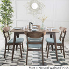 Christopher Knight Home Idalia 50" Rectangular Dining Set, 5-Pcs Set, Natural Walnut / Mint