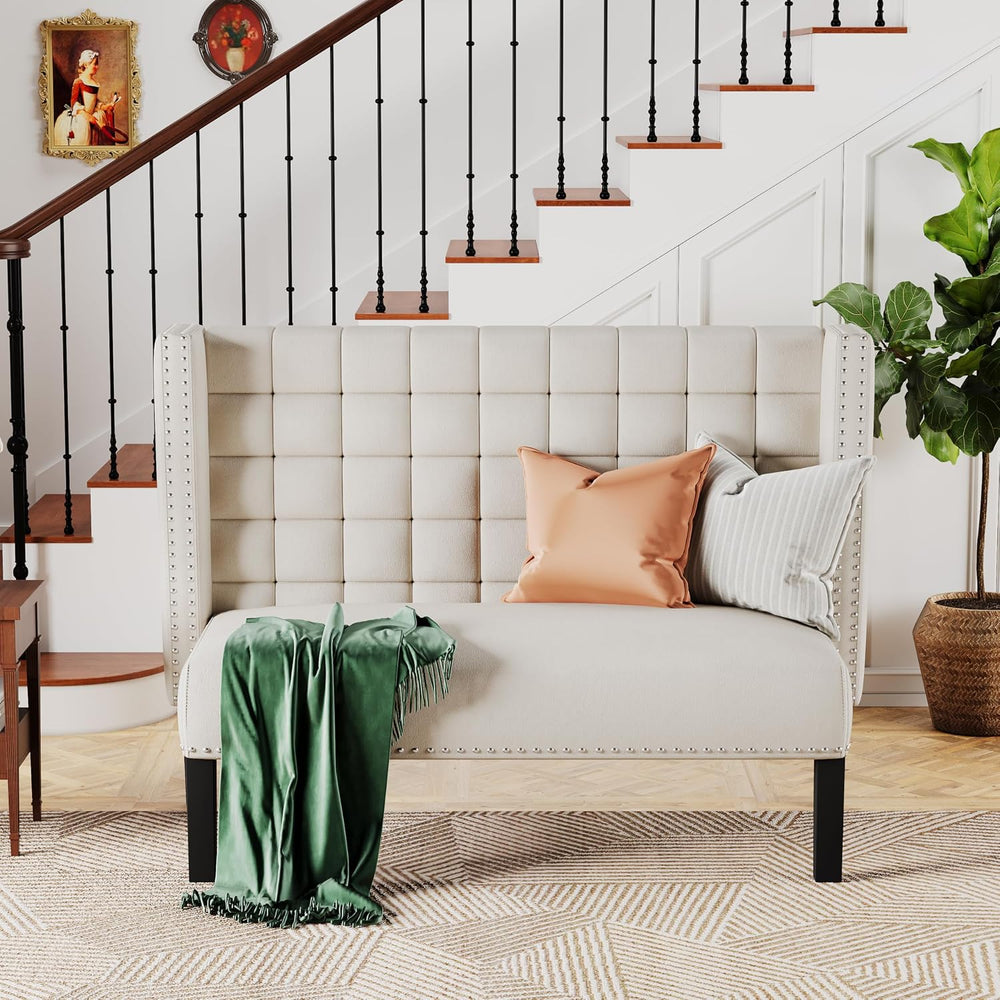 Andeworld Modern Loveseat Settee Bench Sofa Couch, Upholstered Banquette Dini...