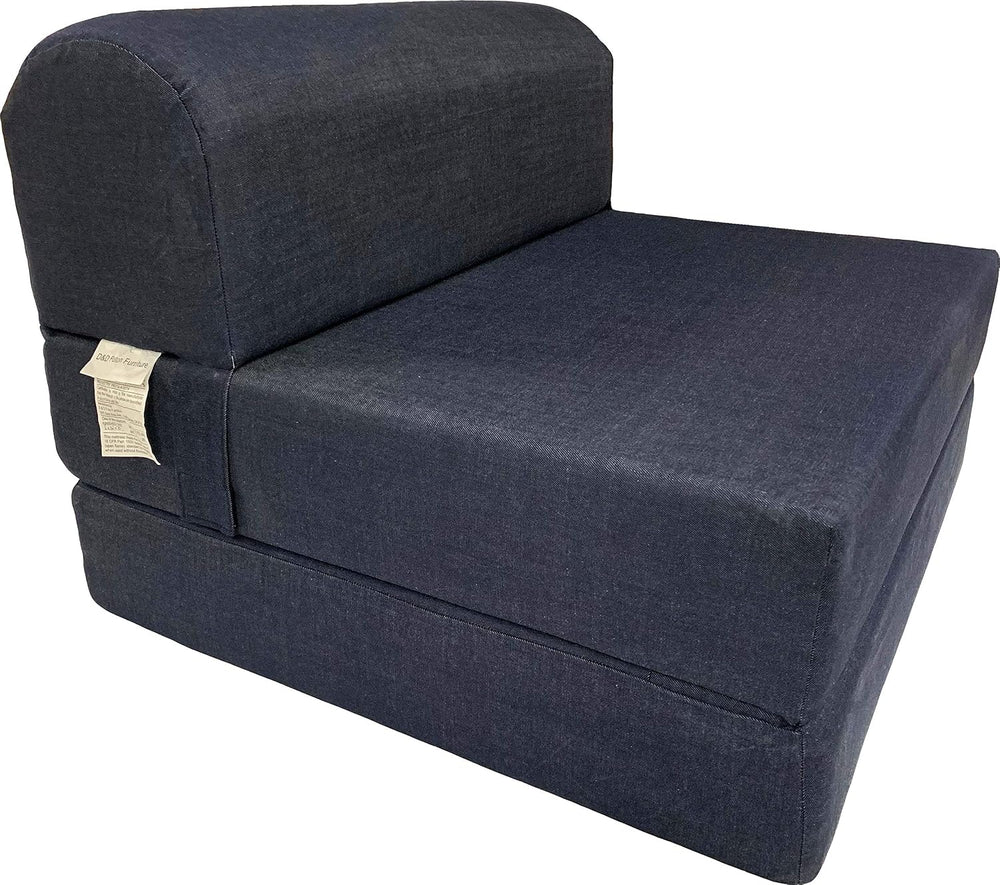 D&D Futon Furniture Sleeper Chair Folding Foam Bed, Portable Studio Guest...