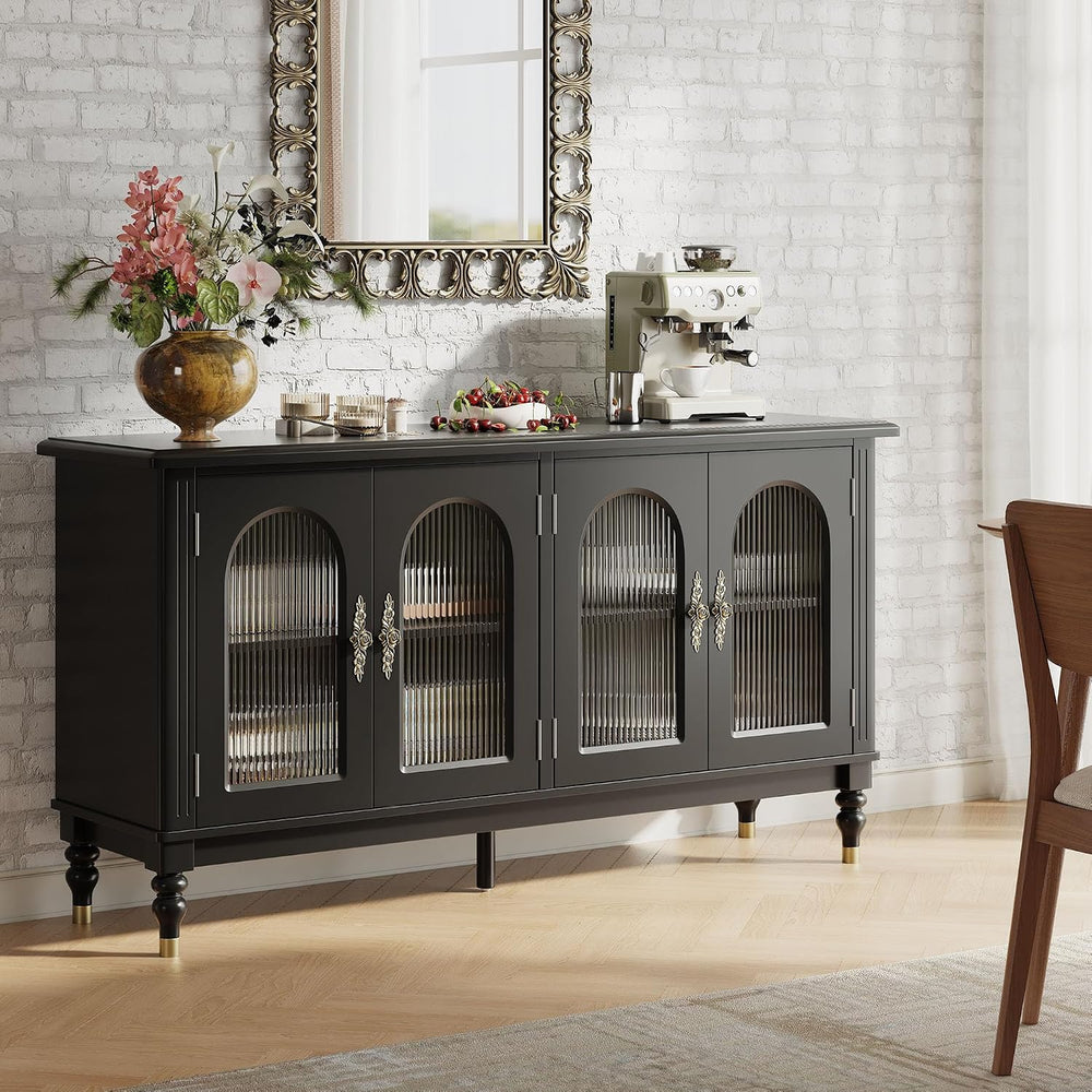 iPormis Fluted Arched Buffet Cabinet with Storage, 59" Modern Sideboard ...