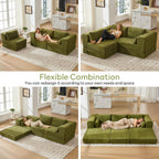 106" Chenille Folding Convertible Sleeper Sofa Bed, Green Pull Out Floor Modular Couch with Pillow, Memory Foam Boneless Couchs Sectional for Living Room Bedroom (3, Green)