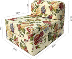 D&D Futon Furniture Sleeper Chair Folding Foam Beds, Portable Studio Guest Sofa Bed (Big Roses, 70 x 24 x 6)