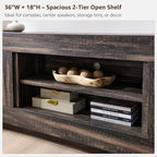 OKD Modern 70" TV Stand, Entertainment Center for TVs Up to 80", Media Console with Large Open Storage & Side Cabinets, Thick Wood Design for Living Room, Dark Rustic Oak