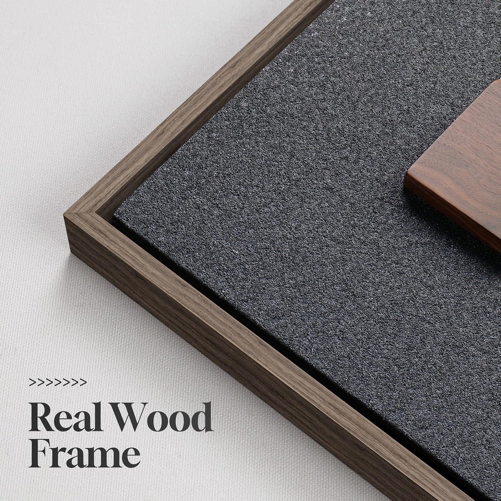 Framed 3D Textured Wood Wall Art for Living Room, Modern Minimalist 24x24