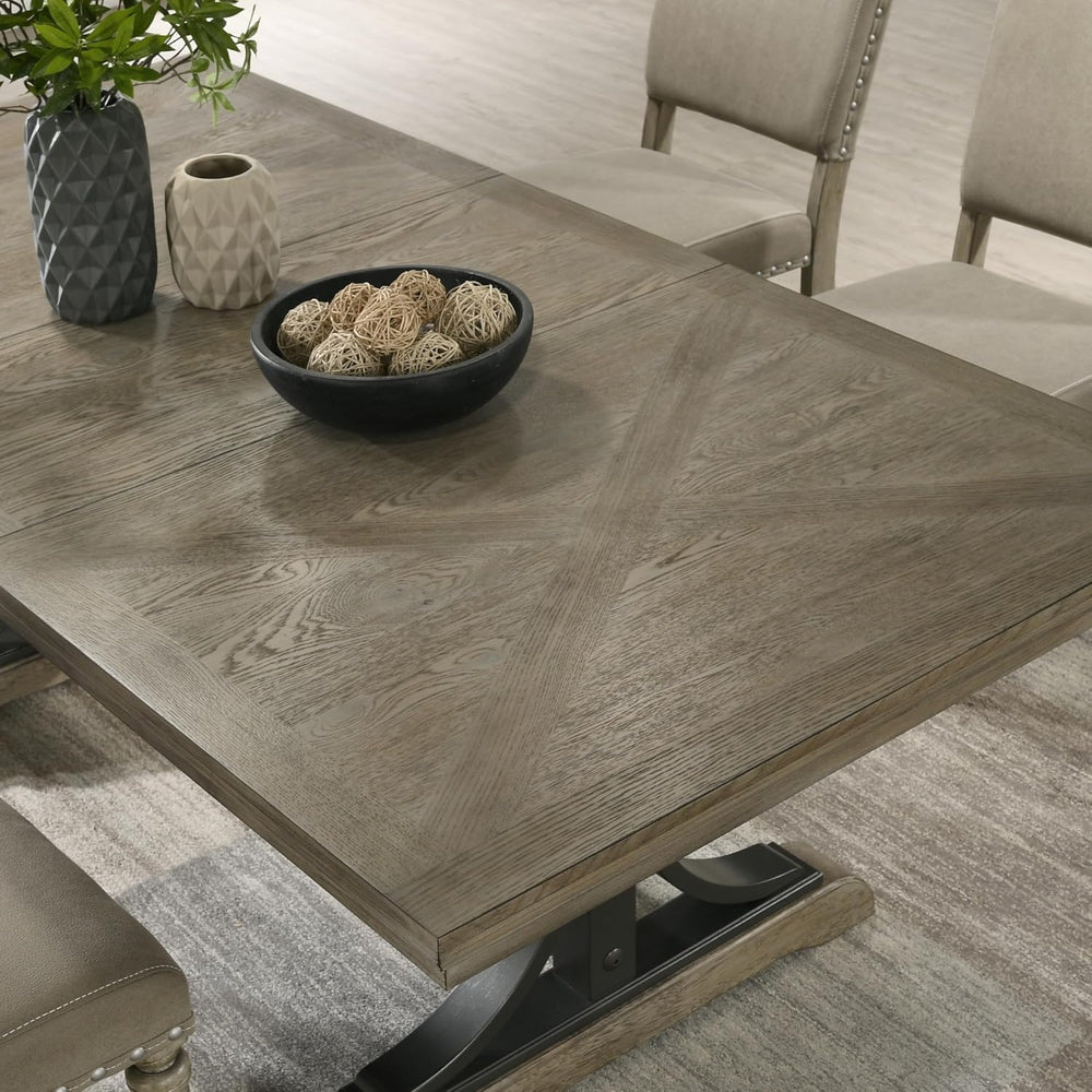 Roundhill Furniture Birmingham Dining Set, One Size, Driftwood Finish